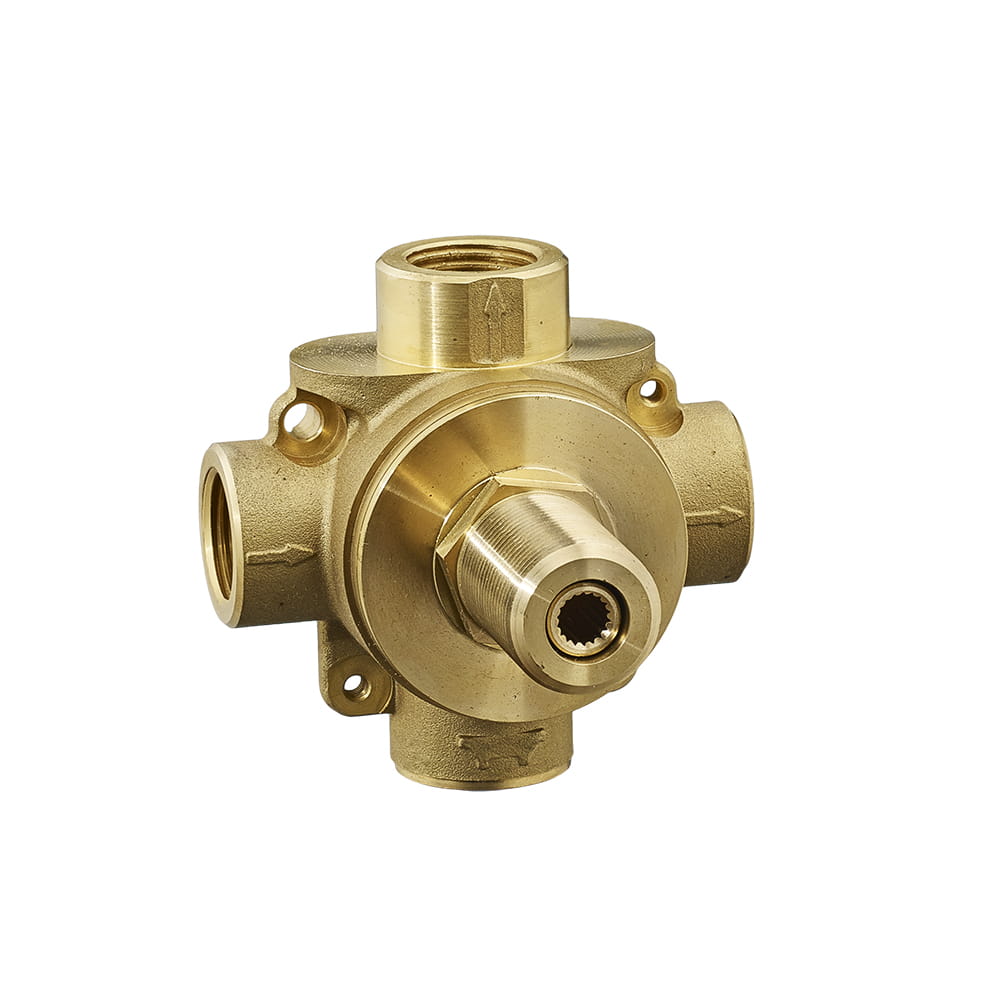 3-Way In-Wall Diverter Rough-In Valve With 3 Discrete/3 Shared Functions